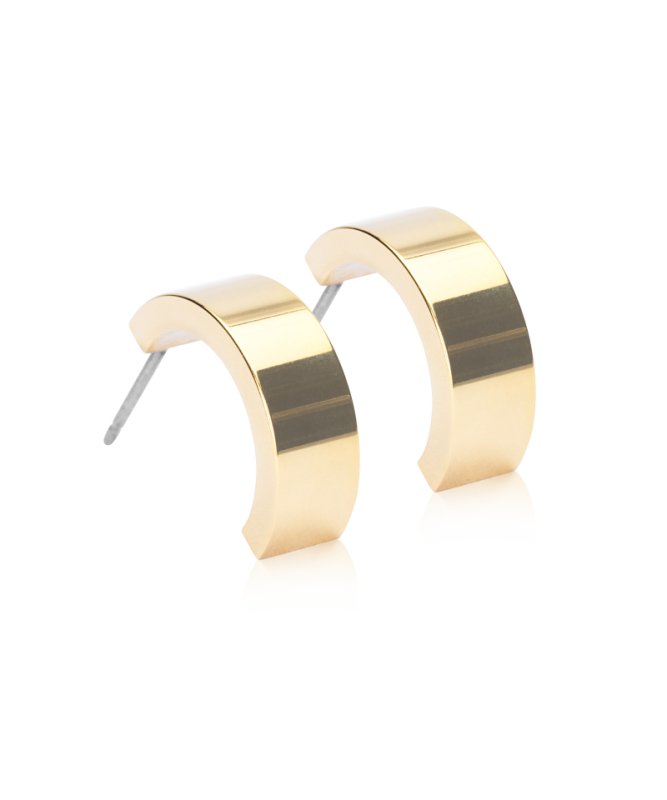 Oorbellen Blomdahl titanium boog goudkleurig 15 mm (incl. achterkantjes) - Staartjes en Strikjes