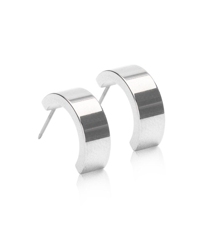 Oorbellen Blomdahl titanium boog zilverkleurig 15 mm (incl. achterkantjes) - Staartjes en Strikjes