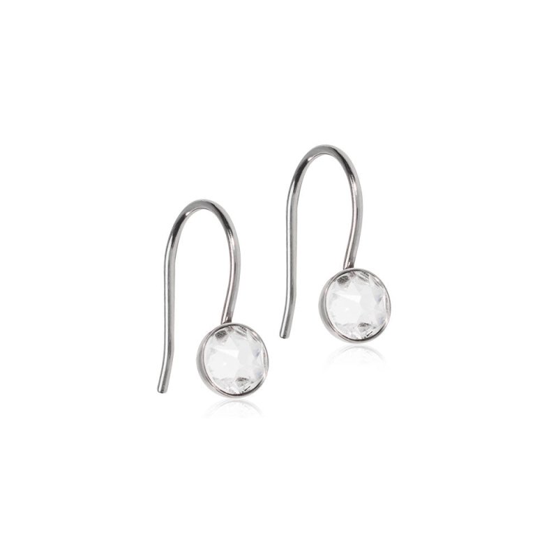 Oorbellen Blomdahl titanium hanger crystal (incl. achterkantjes) - Staartjes en Strikjes