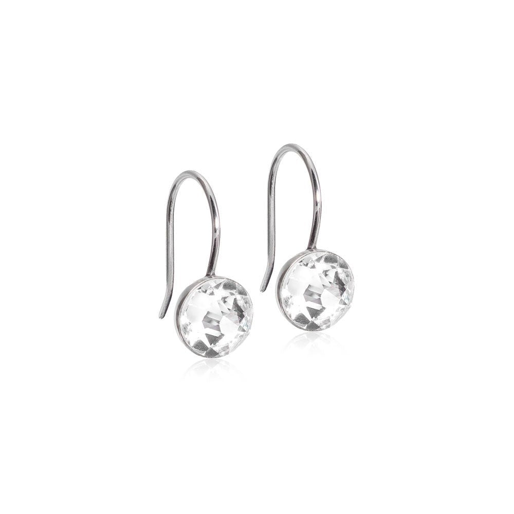 Oorbellen Blomdahl titanium hanger kristalletje (incl. achterkantjes) - Staartjes en Strikjes