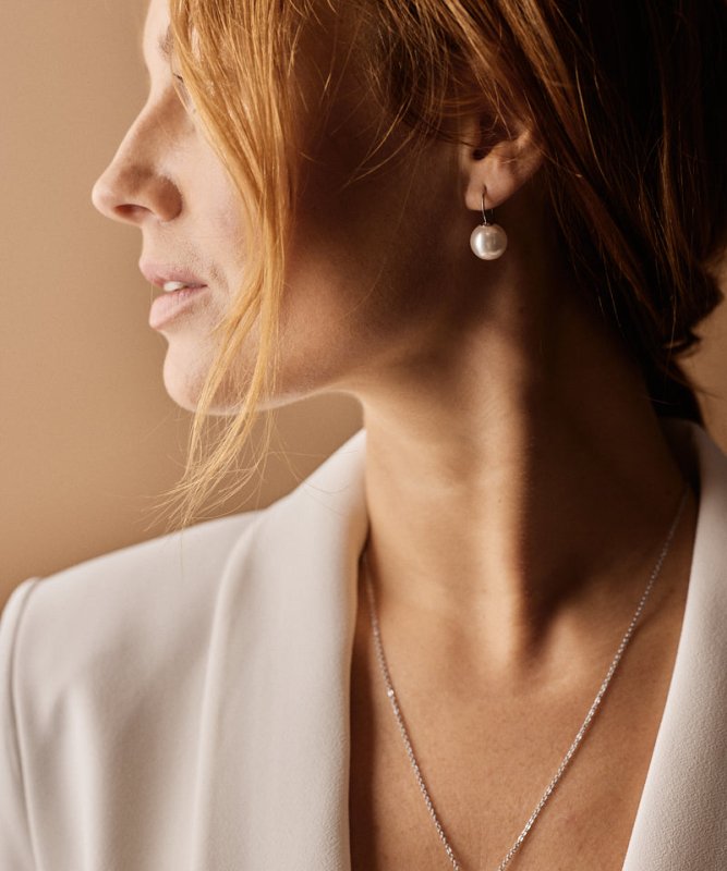 Oorbellen Blomdahl titanium hanger parel 12 mm. (incl. achterkantjes) - Staartjes en Strikjes