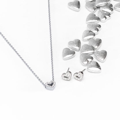 Oorbellen Blomdahl titanium hartje met Swarovski crystal - Staartjes en Strikjes