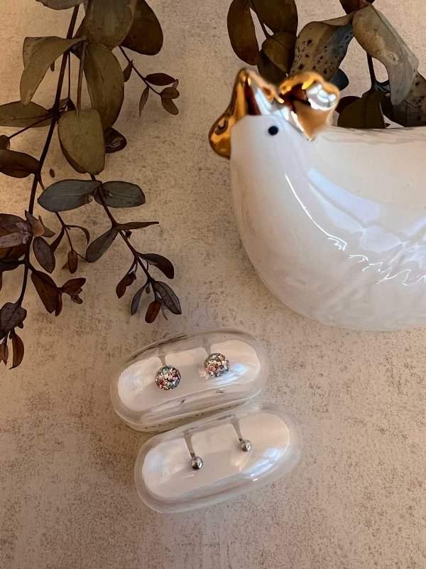 Oorbellen Blomdahl titanium knopje 3 mm. (incl. achterkantjes) - Staartjes en Strikjes