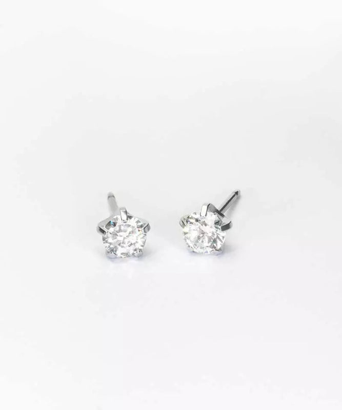Oorbellen Blomdahl titanium knopje 5 mm. zirconiasteentje (incl. achterkantjes) - Staartjes en Strikjes