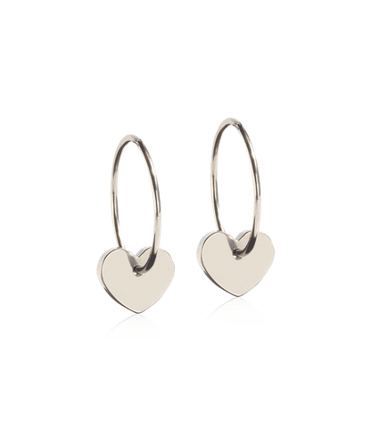 Oorbellen Blomdahl titanium oorringen 14 mm. met hartje - Staartjes en Strikjes