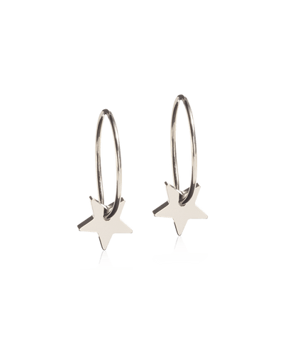 Oorbellen Blomdahl titanium oorringen 14 mm. met ster - Staartjes en Strikjes