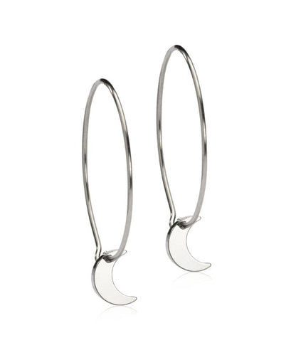 Oorbellen Blomdahl titanium oorringen 25 mm. met maan - Staartjes en Strikjes