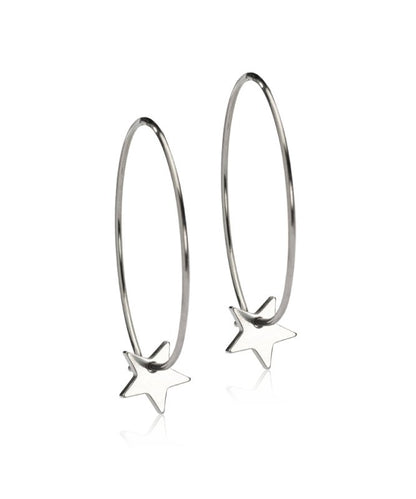 Oorbellen Blomdahl titanium oorringen 25 mm. met ster - Staartjes en Strikjes