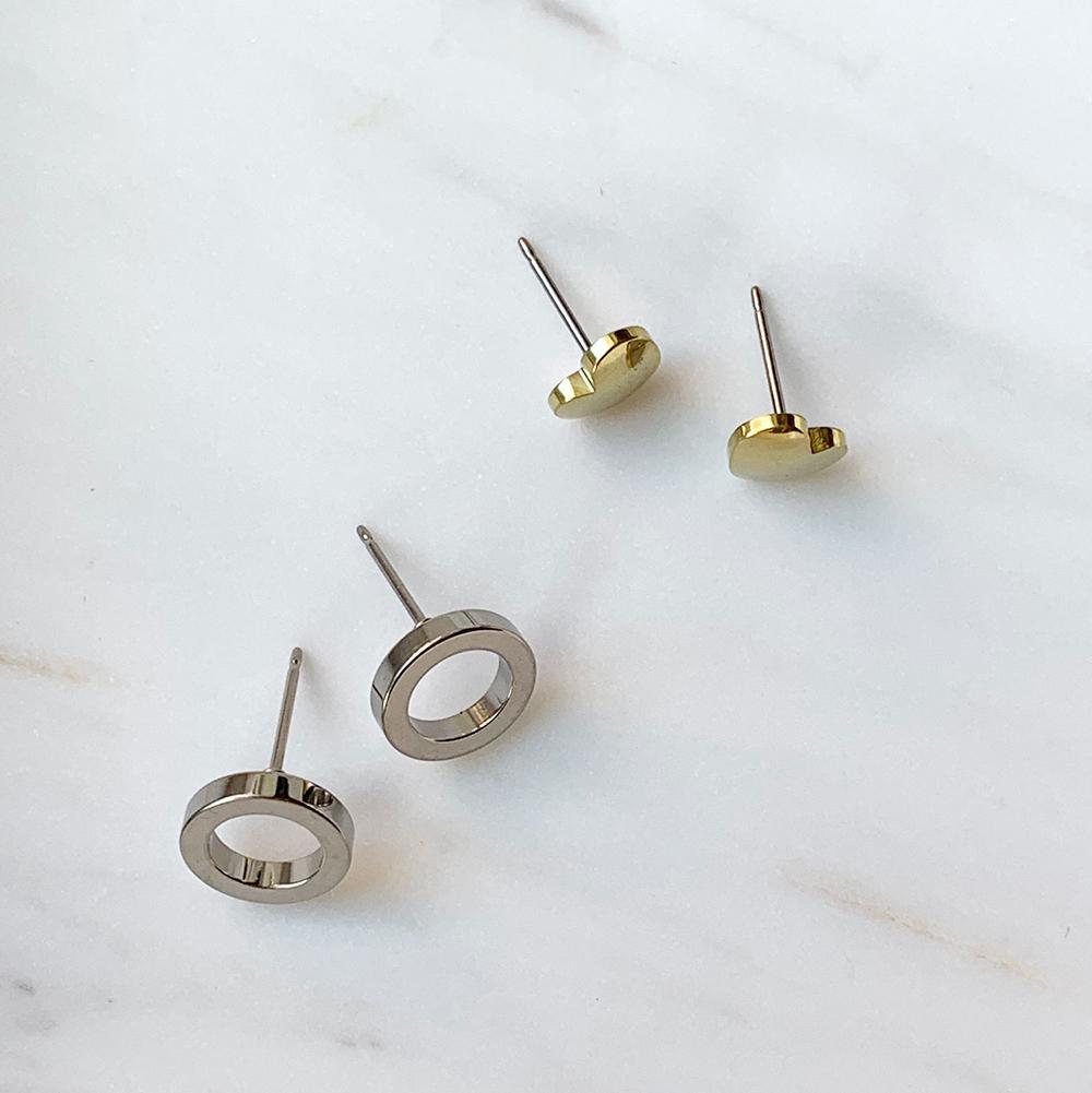 Oorbellen Blomdahl titanium rondje zilverkleurig - Staartjes en Strikjes