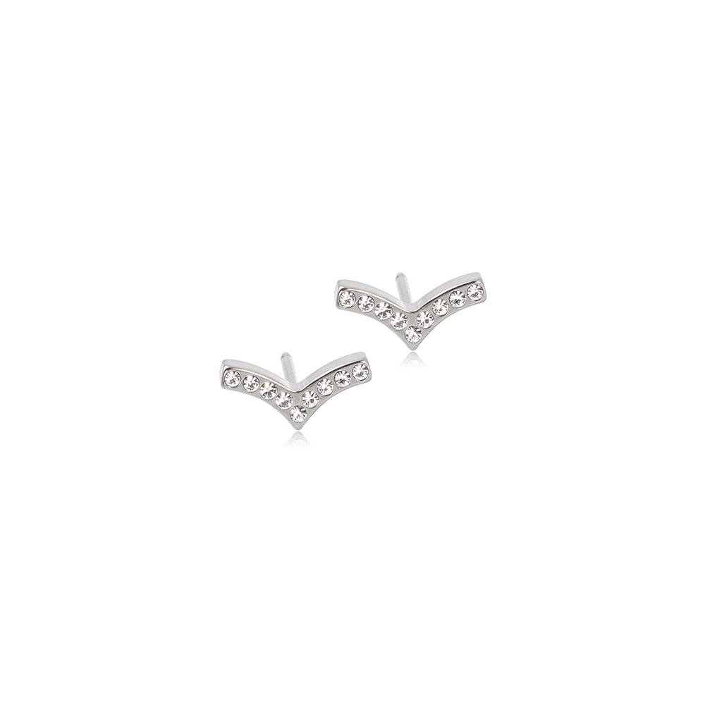 Oorbellen Blomdahl titanium wing Swarovski crystal 8 mm. - Staartjes en Strikjes