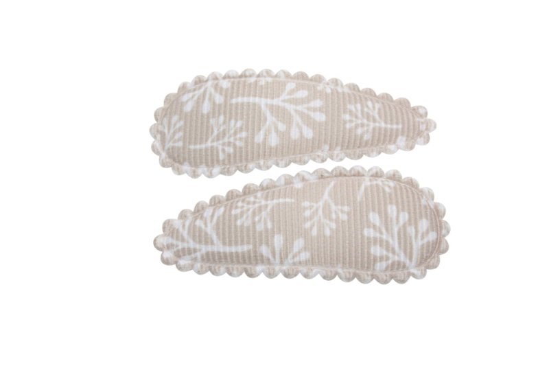 Peuter/kleuter haarspeldjes bruin met wit bloemetje - Staartjes en Strikjes