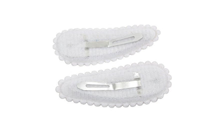 Peuter/kleuter haarspeldjes bruin met wit bloemetje - Staartjes en Strikjes