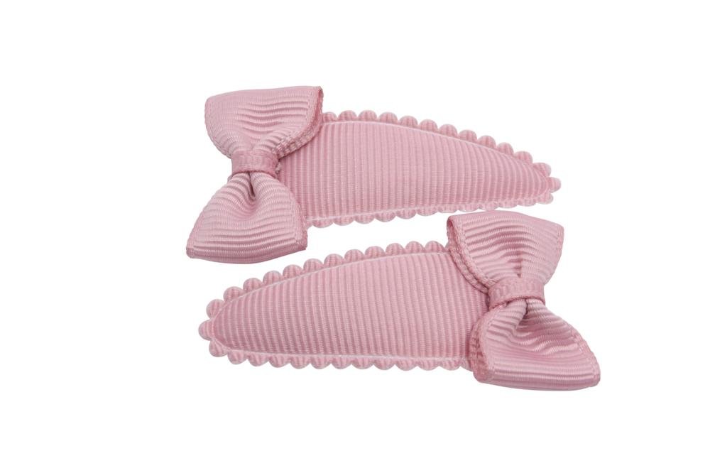 Peuter/kleuter haarspeldjes met strikjes oud roze - Staartjes en Strikjes