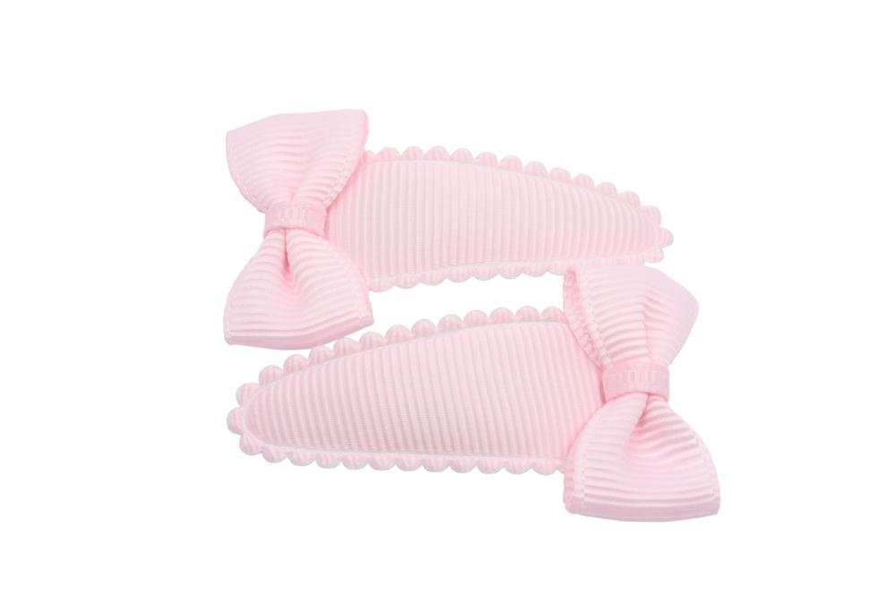 Peuter/kleuter haarspeldjes met strikjes pearl pink - Staartjes en Strikjes