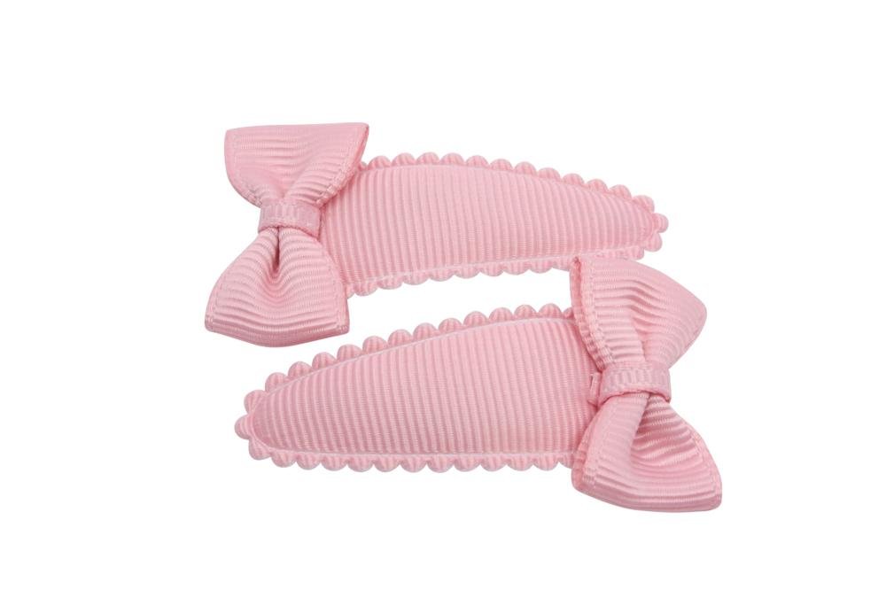 Peuter/kleuter haarspeldjes met strikjes peony roze - Staartjes en Strikjes