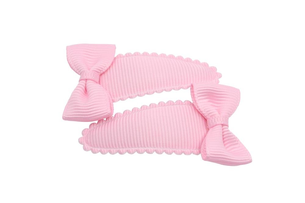 Peuter/kleuter haarspeldjes met strikjes rose pink - Staartjes en Strikjes