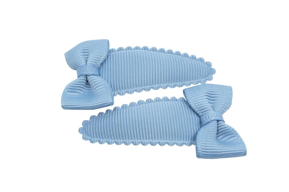 Peuter/kleuter haarspeldjes met strikjes zacht blauw - Staartjes en Strikjes