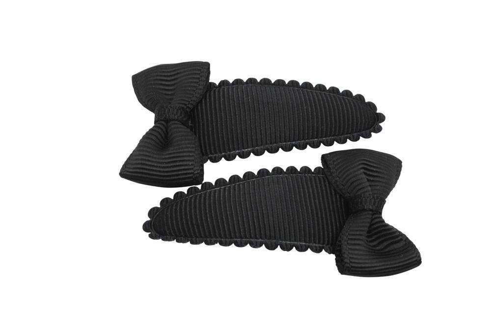 Peuter/kleuter haarspeldjes met strikjes zwart - Staartjes en Strikjes