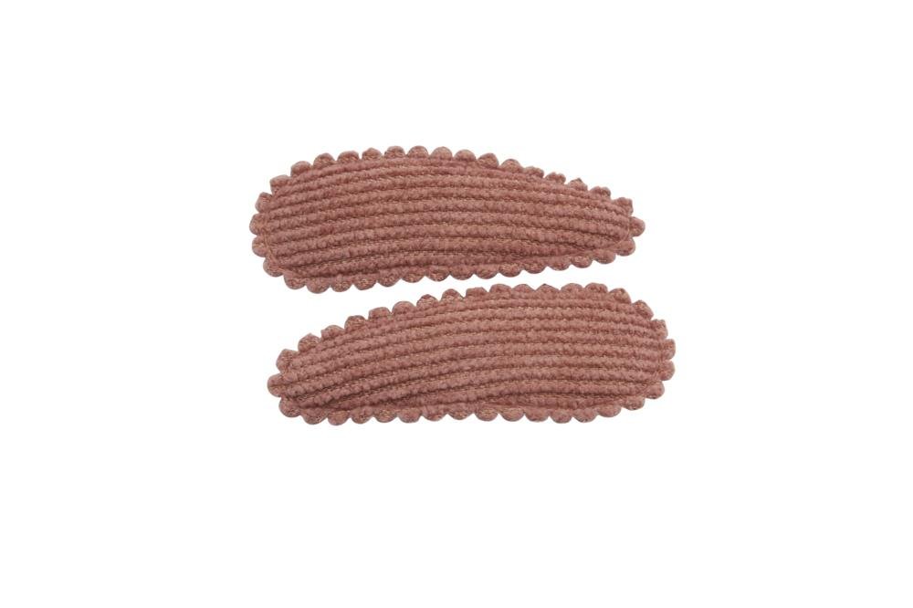 Peuter/kleuter haarspeldjes ribstof chutney bruin - Staartjes en Strikjes