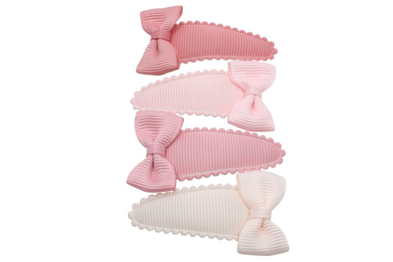 Peuter/kleuter haarspeldjes setje met strikjes soft pink - Staartjes en Strikjes