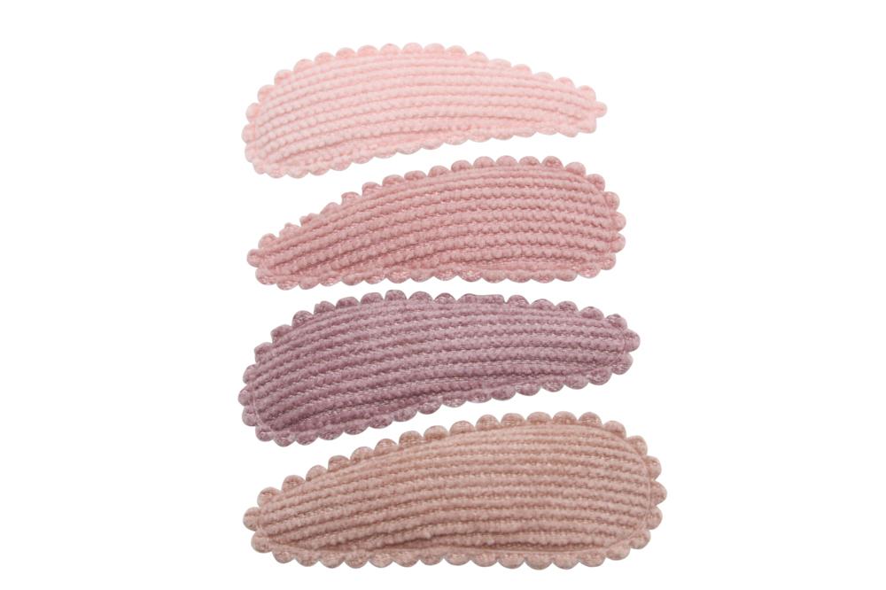 Peuter/kleuter haarspeldjes setje ribstof pink - Staartjes en Strikjes