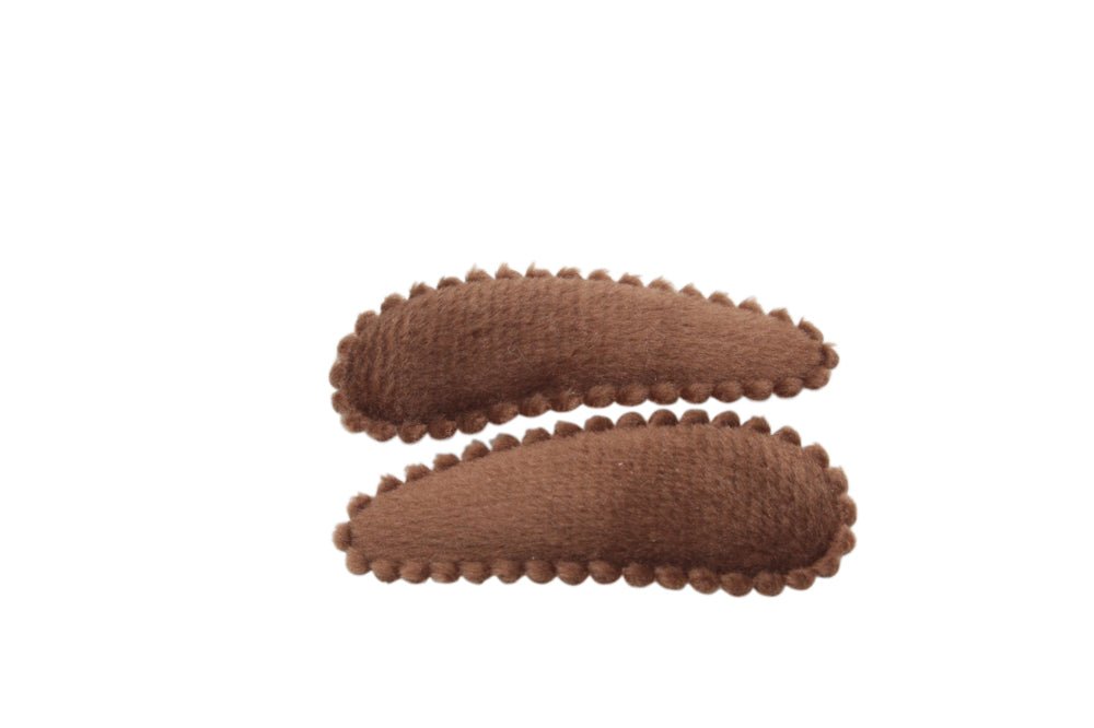 Peuter/kleuter haarspeldjes veloers cappuccino bruin - Staartjes en Strikjes