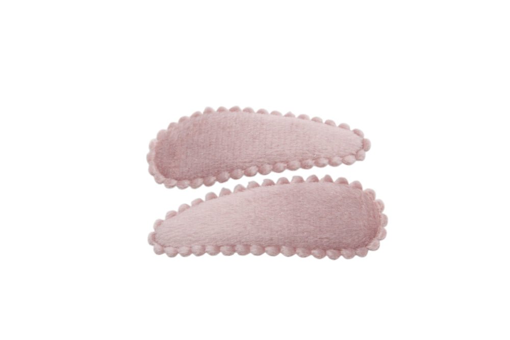 Peuter/kleuter haarspeldjes veloers poeder roze - Staartjes en Strikjes