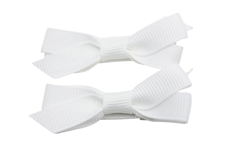 Setje alligator haarspeldjes met strikje wit - Staartjes en Strikjes