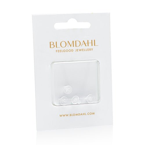 Setje van 4 achterkantjes voor Blomdahl medical plastic oorbellen - Staartjes en Strikjes