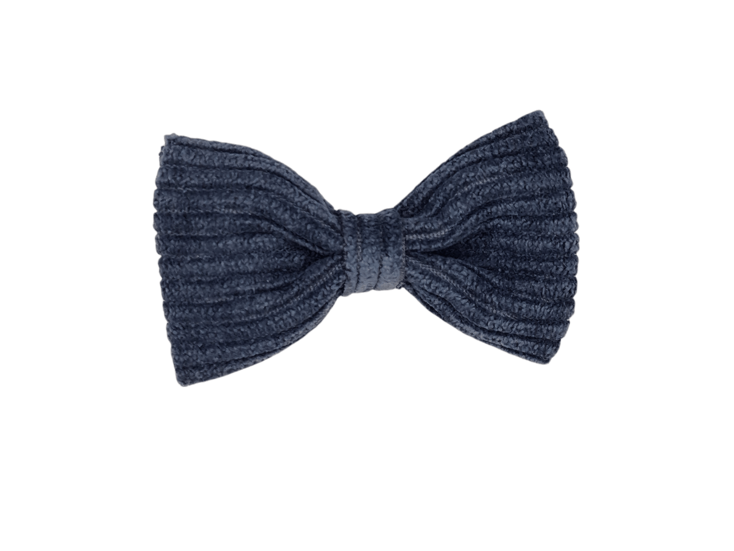 Vlinder haarstrik antiek blauw ribstof alligatorspeld zonder tandjes - Staartjes en Strikjes