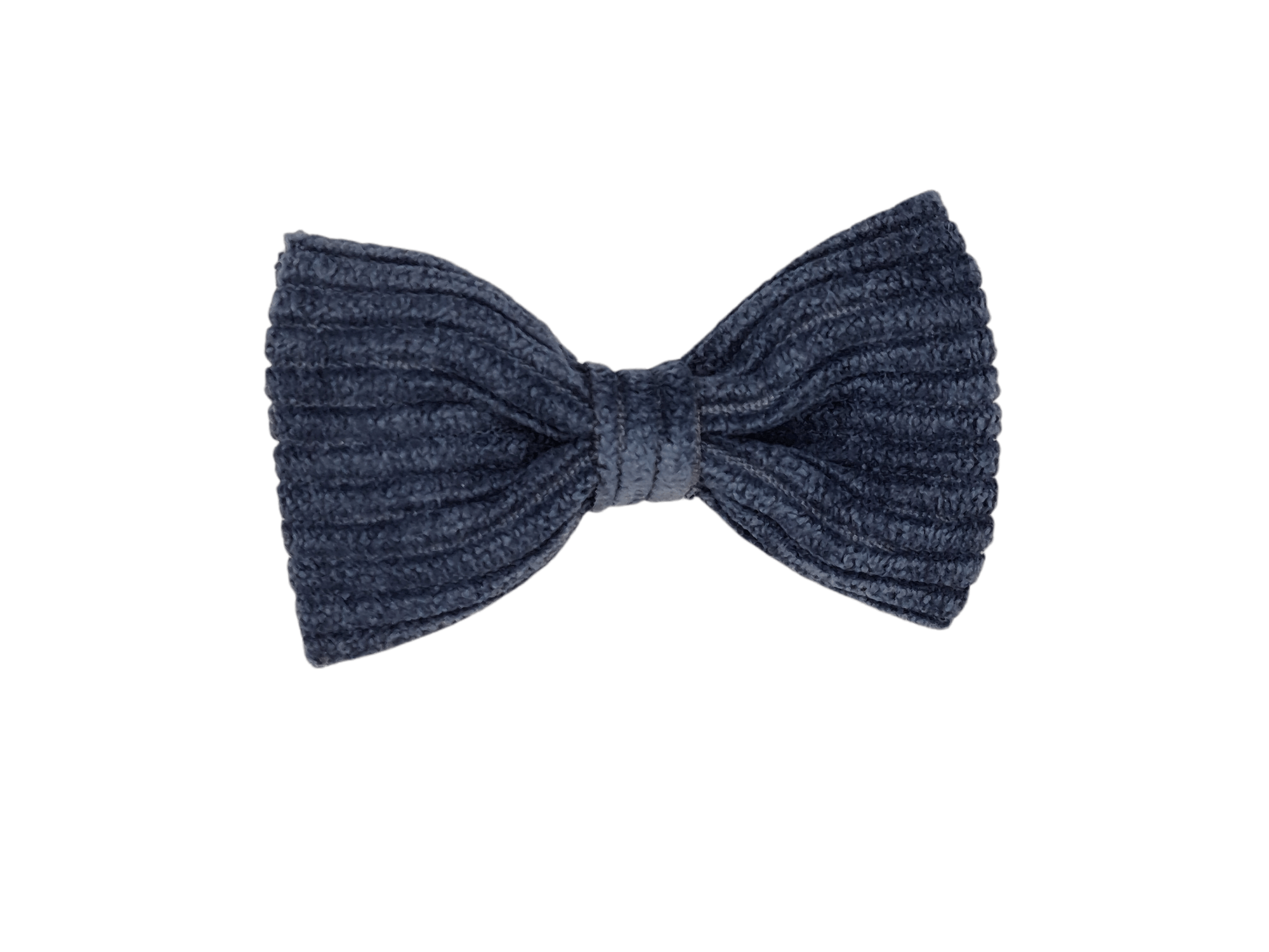 Vlinder haarstrik antiek blauw ribstof alligatorspeld zonder tandjes - Staartjes en Strikjes