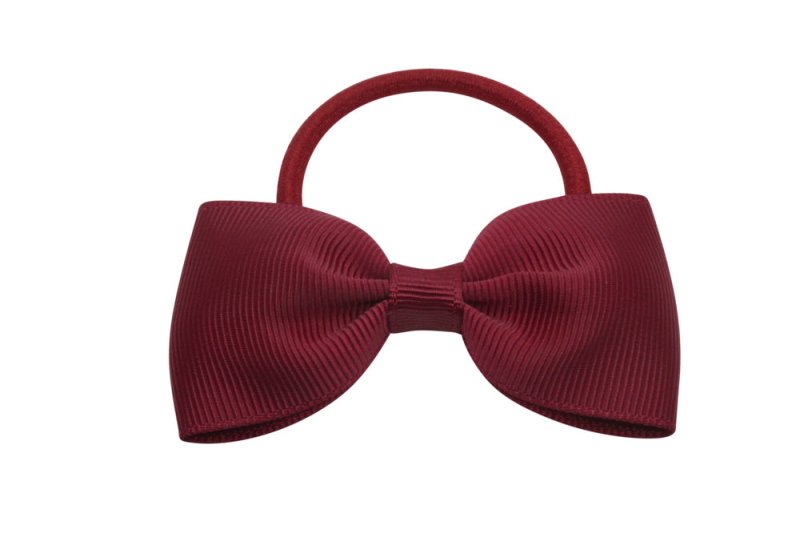Vlinder haarstrik elastiek bordeaux rood - Staartjes en Strikjes