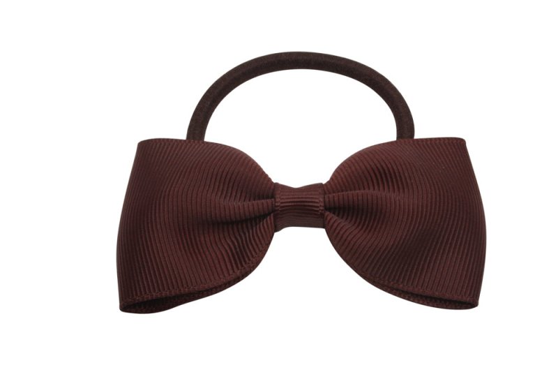 Vlinder haarstrik elastiek cappuccino bruin - Staartjes en Strikjes