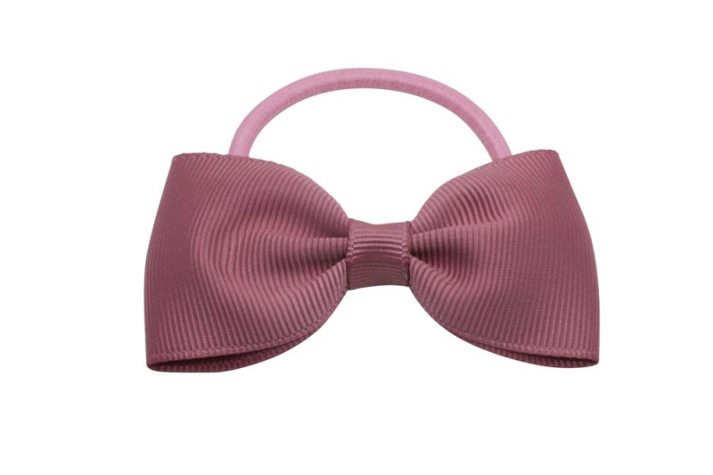 Vlinder haarstrik elastiek diep oudroze/mauve - Staartjes en Strikjes