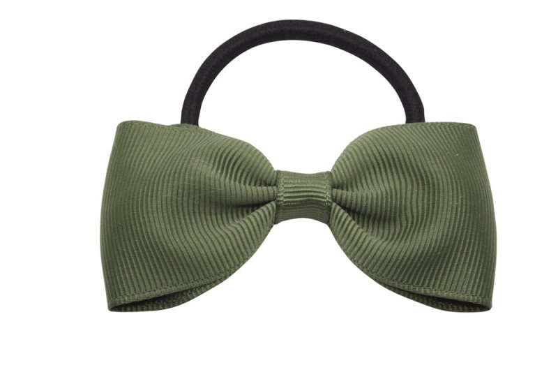 Vlinder haarstrik elastiek mosgroen - Staartjes en Strikjes