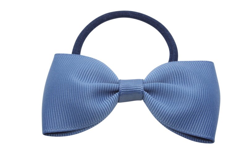 Vlinder haarstrik elastiek smoke blue - Staartjes en Strikjes