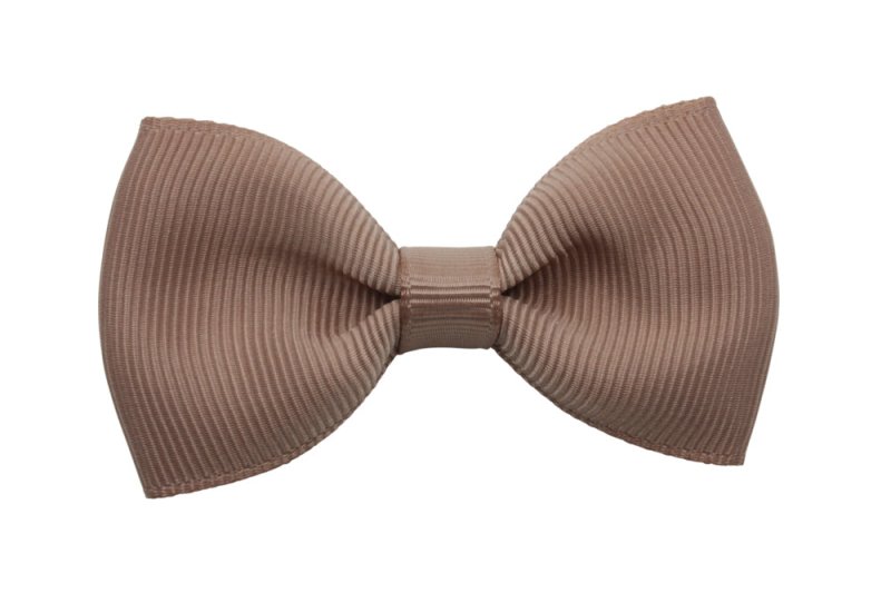 Vlinder haarstrik natural brown op alligatorspeldje zonder tandjes - Staartjes en Strikjes