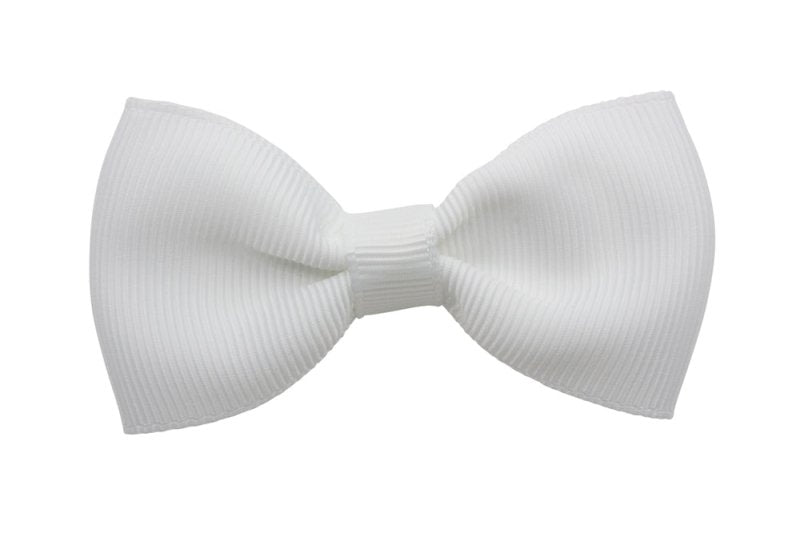 Vlinder haarstrik wit op alligatorspeldje zonder tandjes - Staartjes en Strikjes