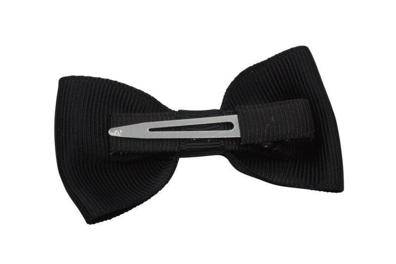 Vlinder haarstrik zwart op alligatorspeldje zonder tandjes - Staartjes en Strikjes