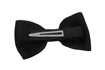 Vlinder haarstrik zwart op alligatorspeldje zonder tandjes - Staartjes en Strikjes