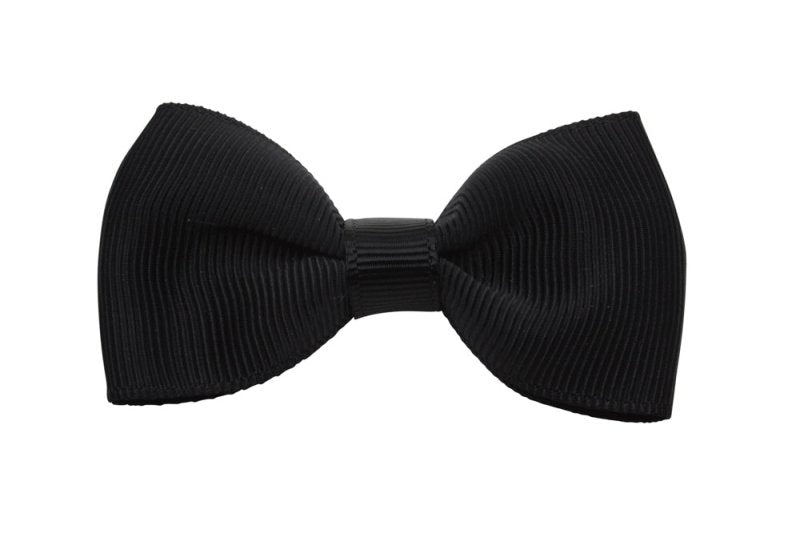 Vlinder haarstrik zwart op alligatorspeldje zonder tandjes - Staartjes en Strikjes