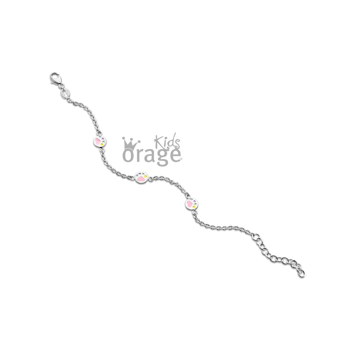 Zilveren armbandje verstelbaar hondenpootjes Orage Kids - Staartjes en Strikjes