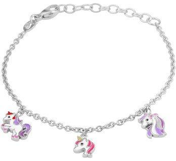 Zilveren bedel armbandje eenhoorn - Staartjes en Strikjes