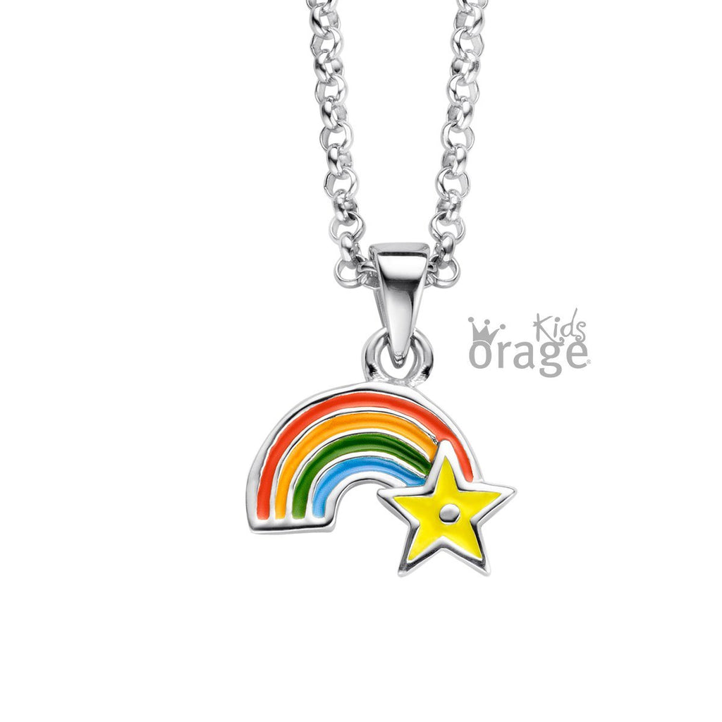 Zilveren ketting regenboog met ster Orage Kids - Staartjes en Strikjes