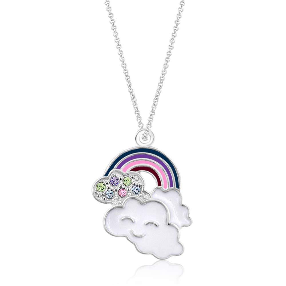 Zilveren ketting regenboog met wolkje - Staartjes en Strikjes