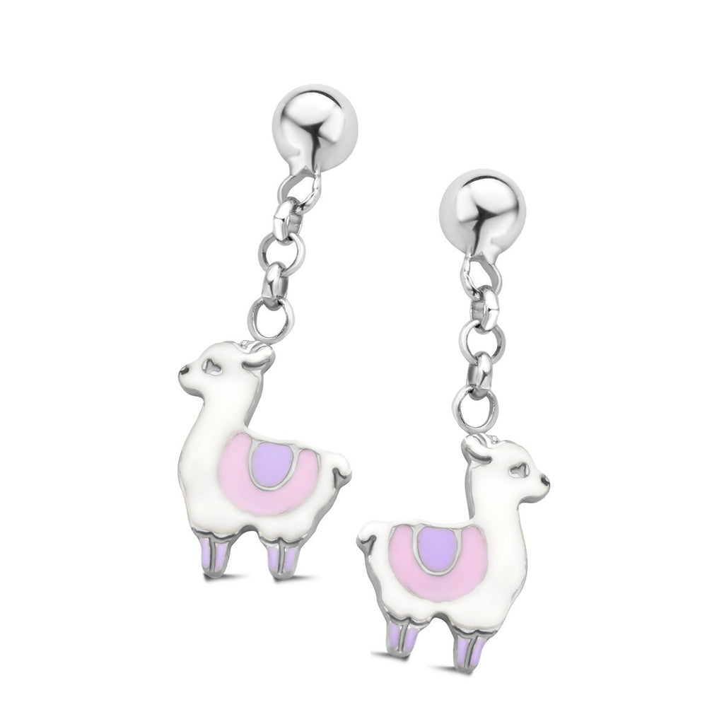 Zilveren kinder oorbellen alpaca hangertjes Naiomy Princess - Staartjes en Strikjes