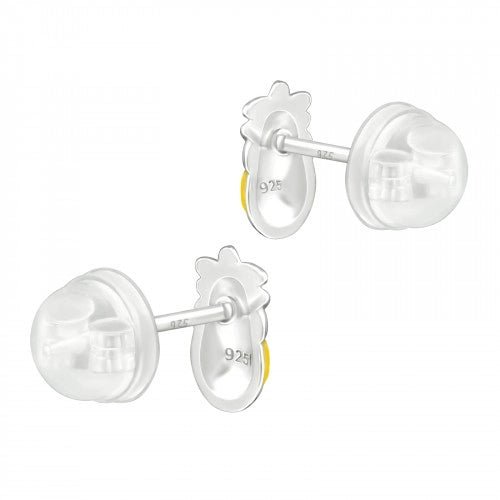 Zilveren kinder oorbellen ananas - Staartjes en Strikjes