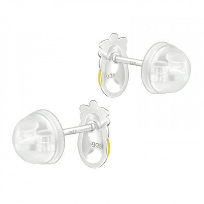 Zilveren kinder oorbellen ananas - Staartjes en Strikjes