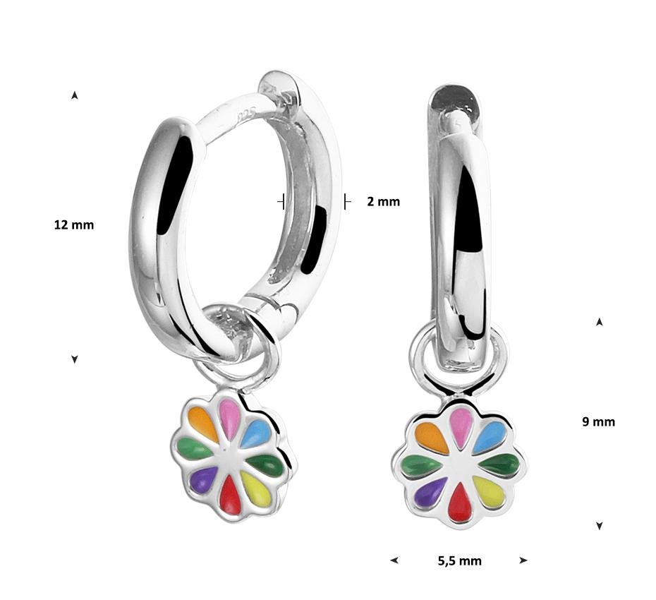 Zilveren kinder oorbellen bloemetjes oorringen - Staartjes en Strikjes