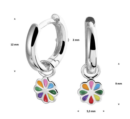 Zilveren kinder oorbellen bloemetjes oorringen - Staartjes en Strikjes